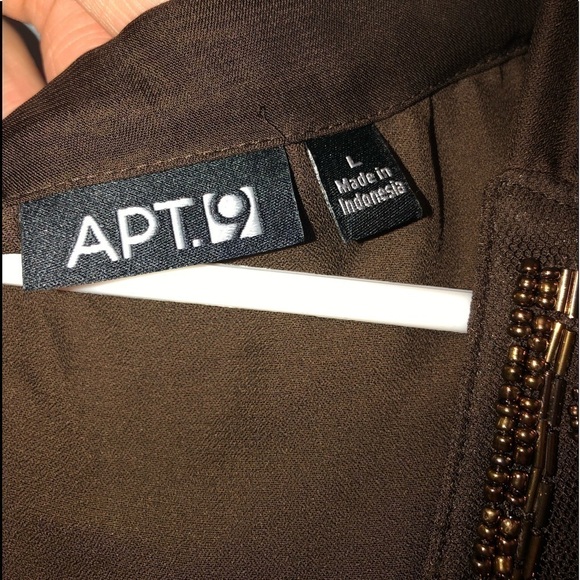 Apt. 9 size large teal and brown top. - Picture 8 of 12